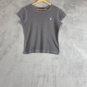 Polo Ralph Lauren Striped Short Sleeve Crew Neck Baby Tee Shirt Navy White L